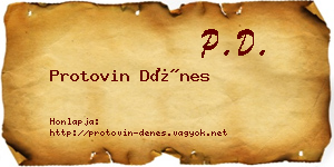 Protovin Dénes névjegykártya
